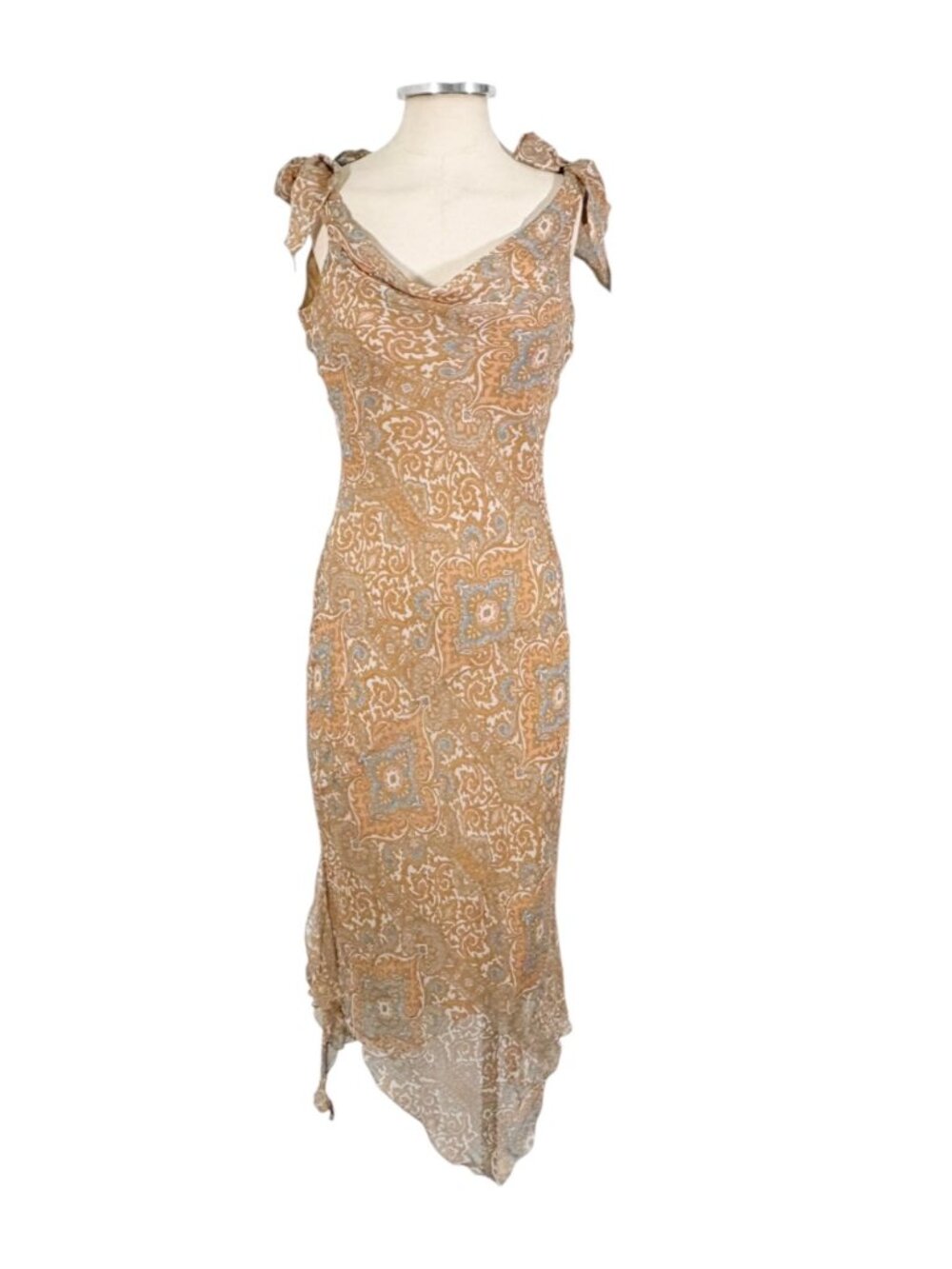 REDUX Y2k Euro Style Silk handkerchief Midi Dress Size 4 NEW - Picture 2 of 11